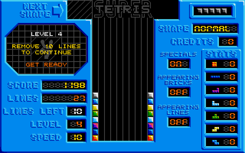 Super Tetris atari screenshot